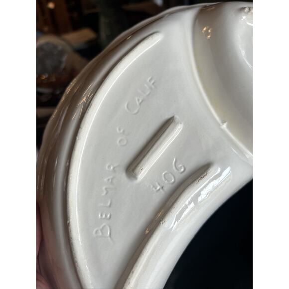 Vintage Belmar‎ of California Divided 2-Piece White Relish Tray 406 Vegetable - Picture 5 of 7